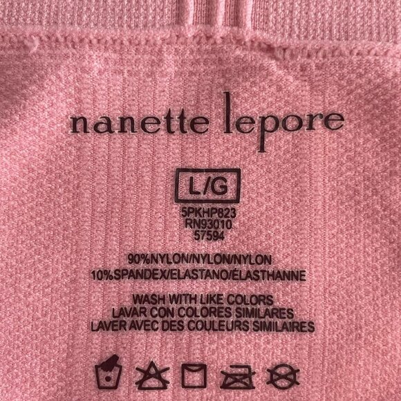 nanette lepore Nylon Spandex Ribbed Hipster Panties Bubble Gum Pink Sz L NWT - Picture 6 of 7
